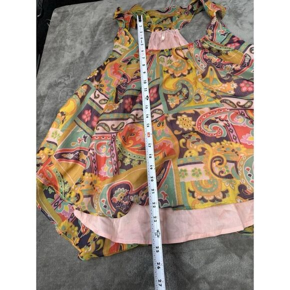 FREE PEOPLE Strawberry Tank Meadow Combo Flowy Lined Bohemian Tank sz L - Picture 7 of 10